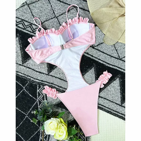 Monokini rose piscine 5